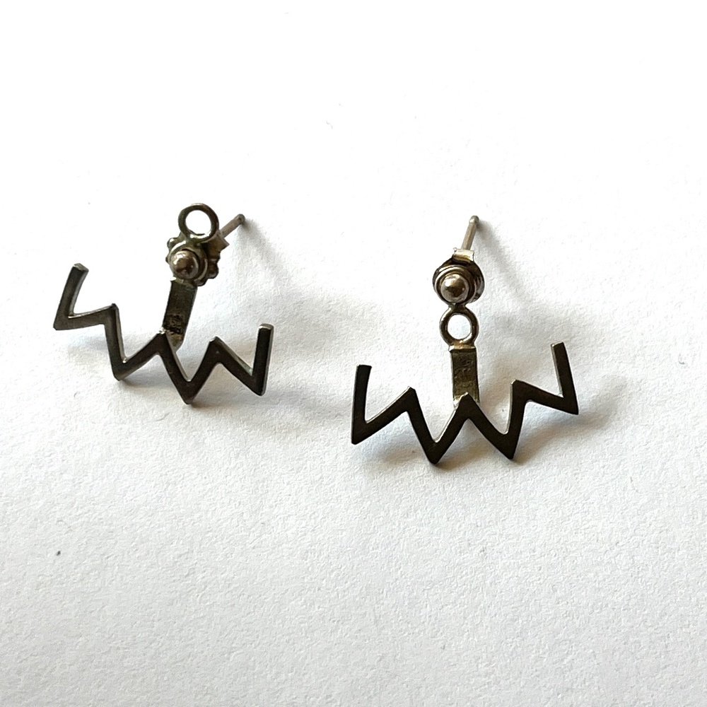 Phyllis + Rosie Ear Jackets. Worn Once. Silver.